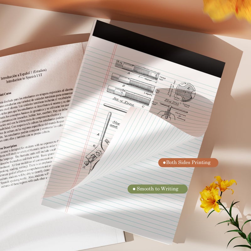 PINJINGPRO Legal Pads 8.5 x 11 White Note Pads 2 Pack - Double-Sided Printing & Perforated College Ruled Sheets - 30 Sheets Premium Thick Paper, No Ink Bleeding - Good for Office Supplies, Homework, Notes - Image 4